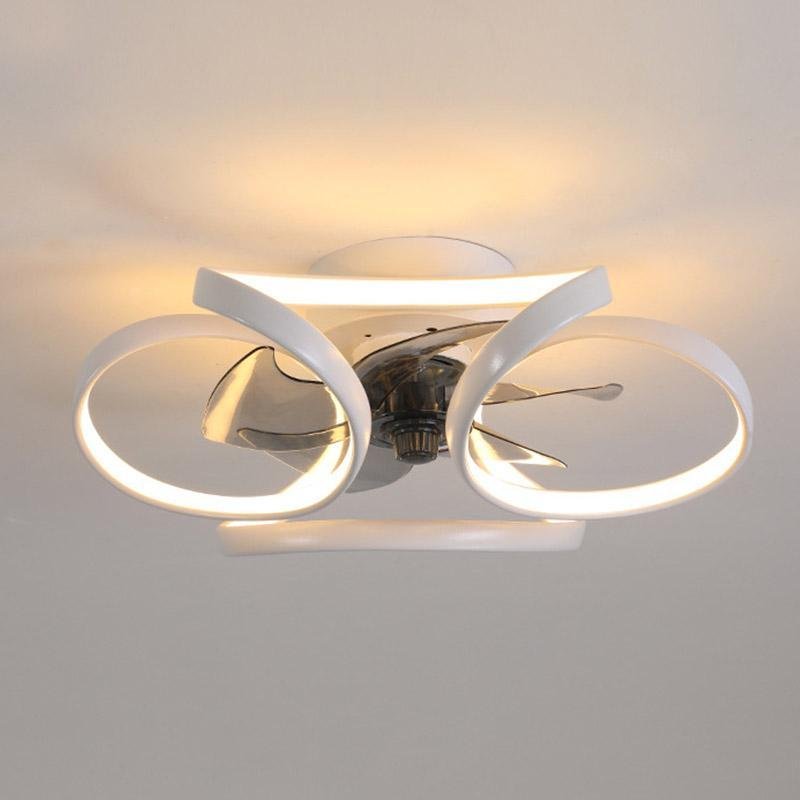 Moderne Blumen-Deckenventilator mit LED-Beleuchtung und Fernbedienung 3000K–6000K Dimmbar in Gold, Weiß oder Schwarz | Restfield