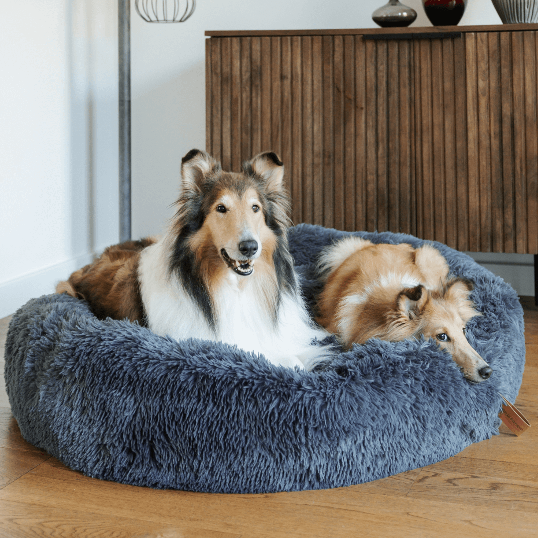 Rundes Hundebett Weiches Plüsch Donut Anti-Stress-Liegeplatz Haustier Ruhe Schlafplatz Angstreduktion Komfort | Sansoti