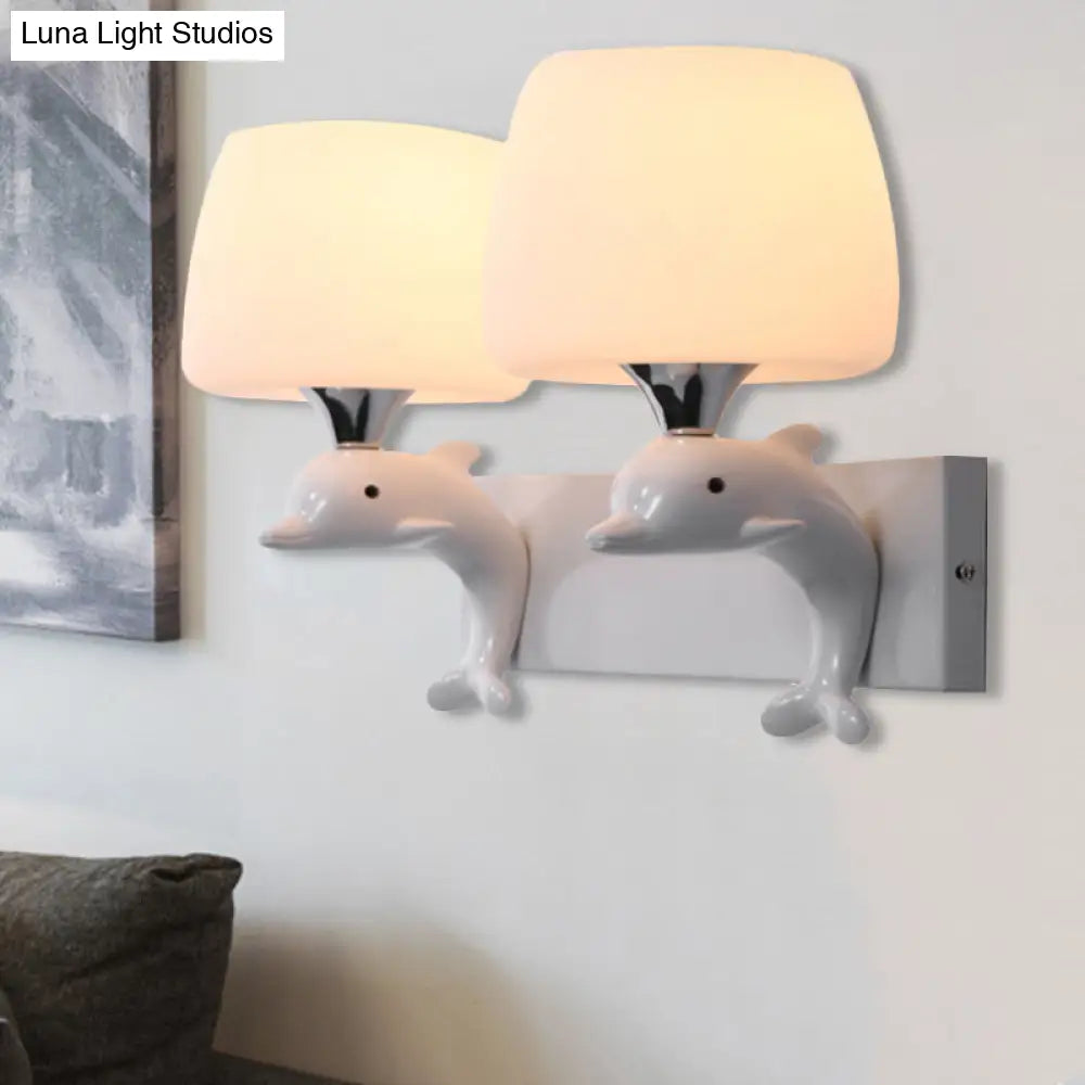 Wandlamp Urn Matglas Wit Modern E27 Fitting Slaapkamer Studeerkamer Hal Decoratieve Sfeerverlichting Wand | Sansoti