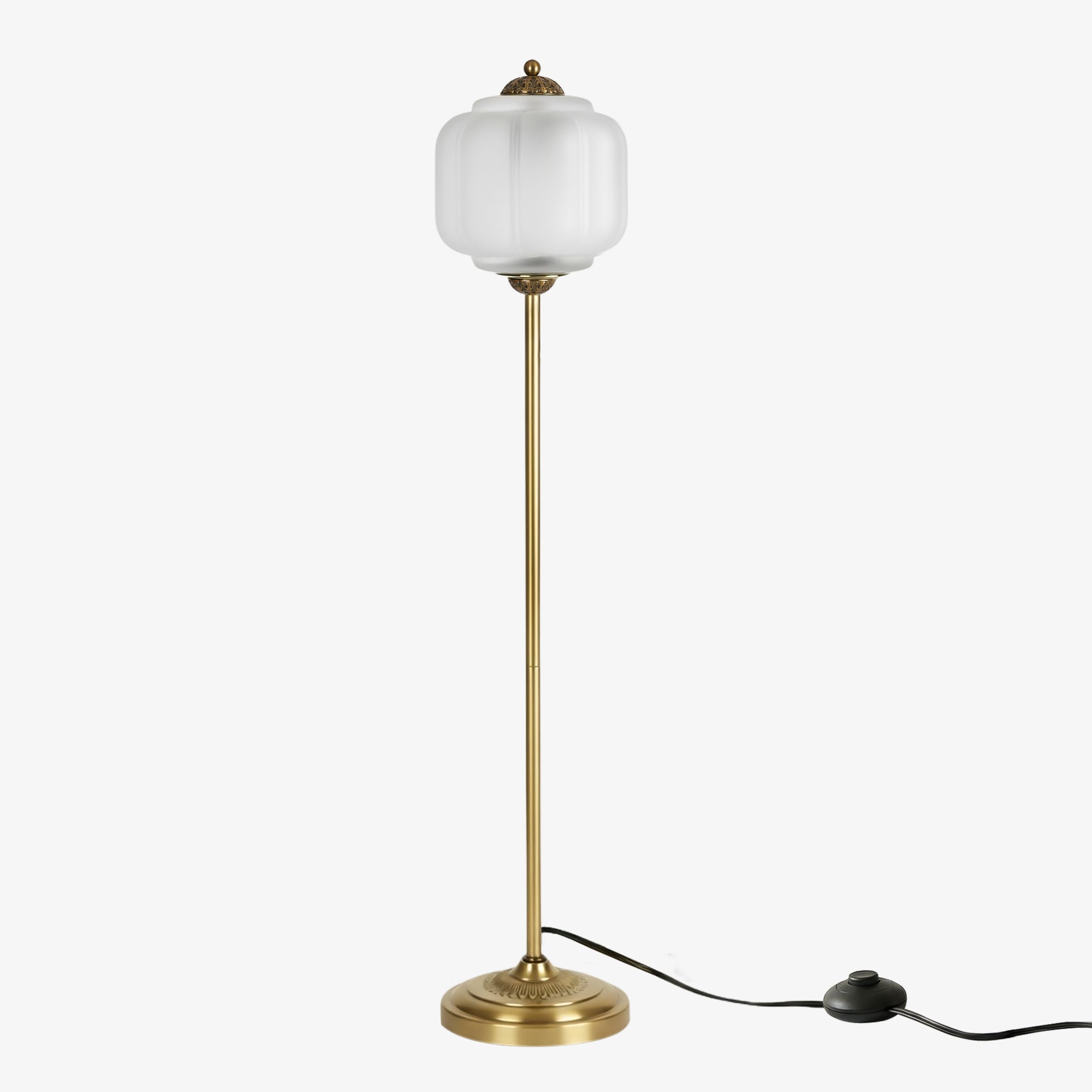 Decoratieve Glazen Pompoen Vloerlamp Retro Organische Stijl Woonkamer Staande Lamp | Sansoti