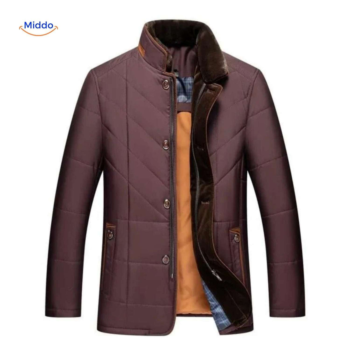 Gesteppte Herrenjacke aus Polyester mit Stehkragen und Seitentaschen - Übergangszeit, lässig, geschäftlich, stilvoll, für Frühlingswetter | Sansoti