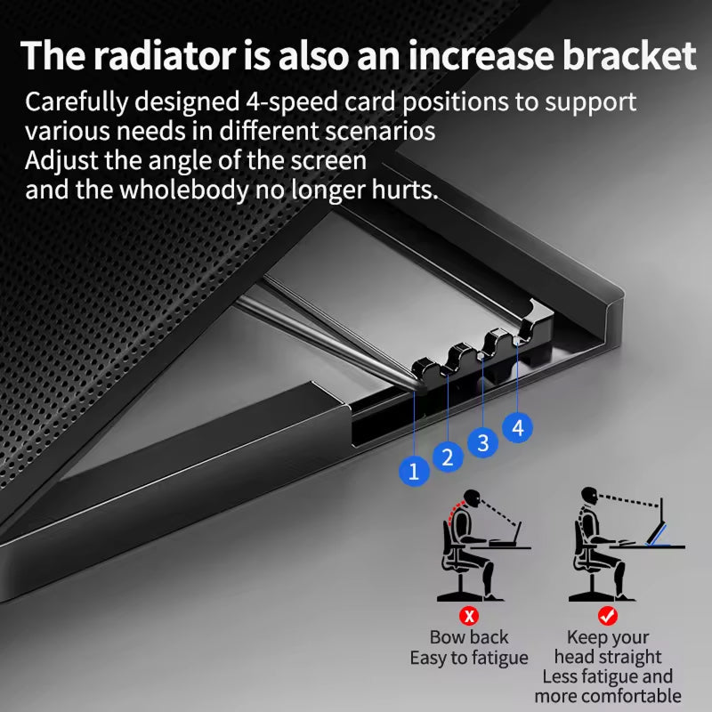 Laptop Stand with Dual-Fan Cooling 12-17 inch Adjustable Ergonomic USB Aluminum Laptop Holder | Sansoti