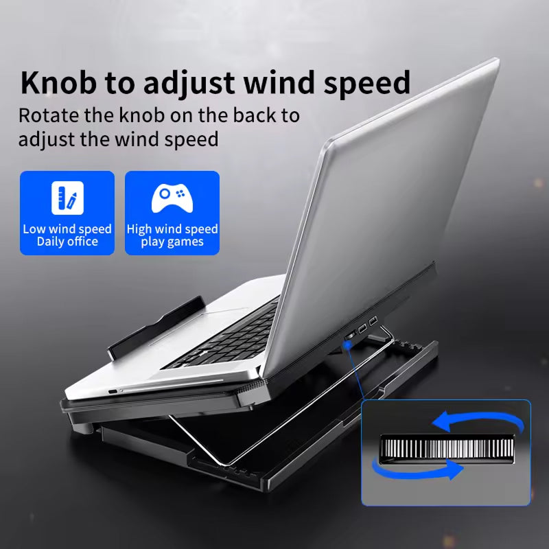 Laptop Stand with Dual-Fan Cooling 12-17 inch Adjustable Ergonomic USB Aluminum Laptop Holder | Sansoti