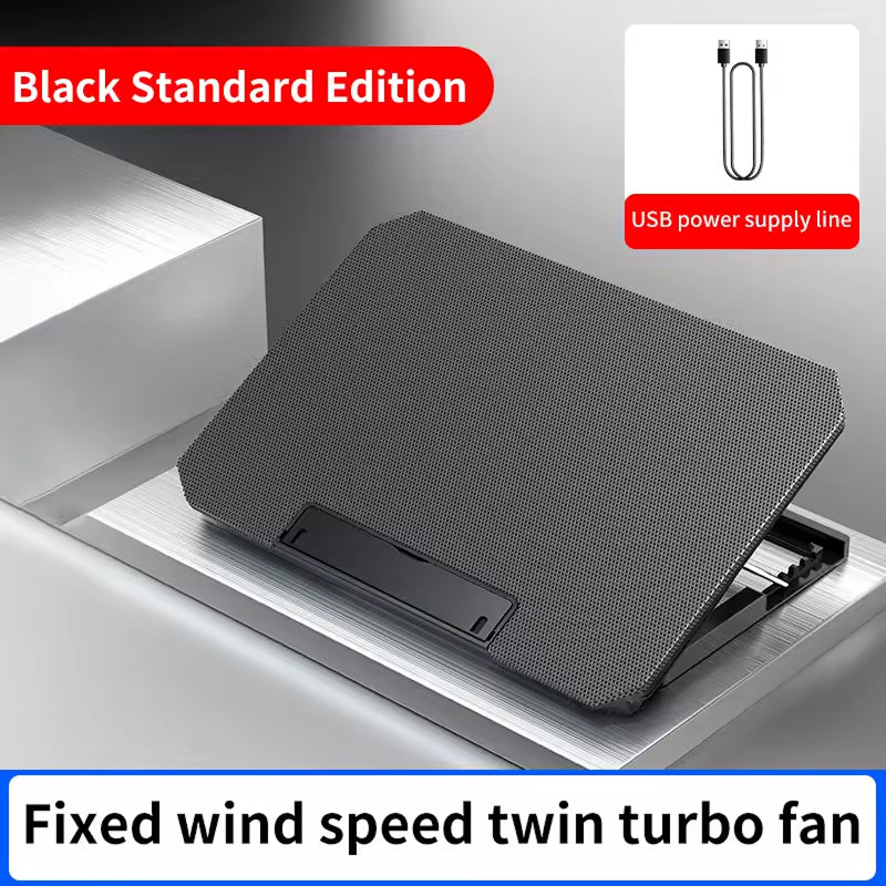 Laptop Stand with Dual-Fan Cooling 12-17 inch Adjustable Ergonomic USB Aluminum Laptop Holder | Sansoti