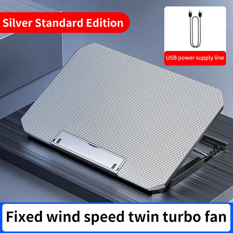 Laptop Stand with Dual-Fan Cooling 12-17 inch Adjustable Ergonomic USB Aluminum Laptop Holder | Sansoti