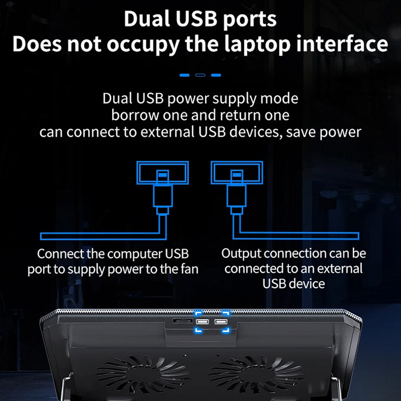 Laptop Stand with Dual-Fan Cooling 12-17 inch Adjustable Ergonomic USB Aluminum Laptop Holder | Sansoti
