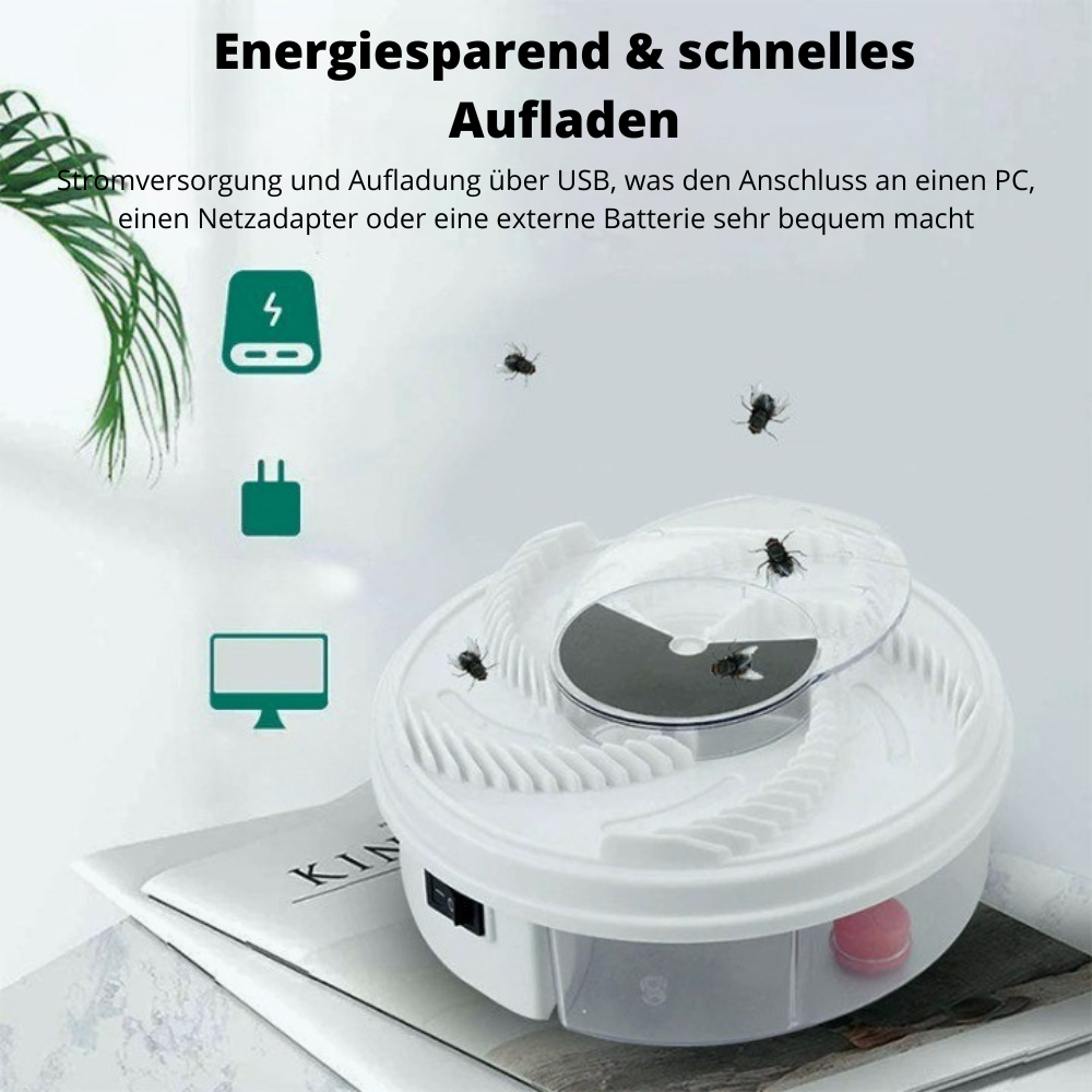 Automatische Vliegenval Roterende Stilte Insectenvanger Fruitvliegjes Muggen Binnengebruik Buitengebruik Terras Keuken Giftvrij Milieuvriendelijk | Sansoti
