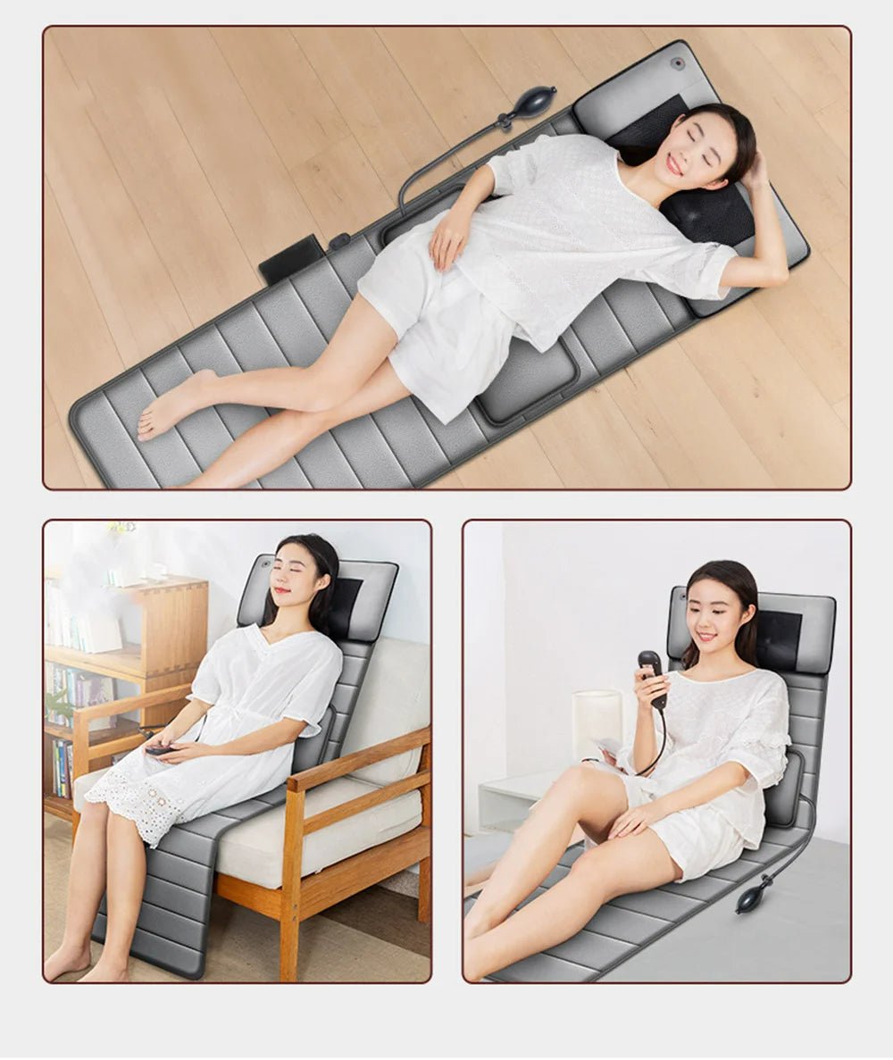 Elektrische Massagemat Shiatsu Volledige Lichaam Warmtefunctie 9 Modi Liggen Zitten Slapen Ontspanning | Sansoti