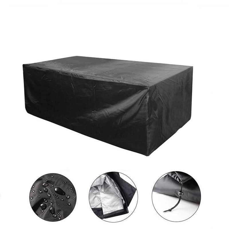 Tuinmeubelhoes Weerbestendig Polyester UV-Bescherming Vierkant Rechthoek Zwart Zilver Waterdicht Buiten | Sansoti