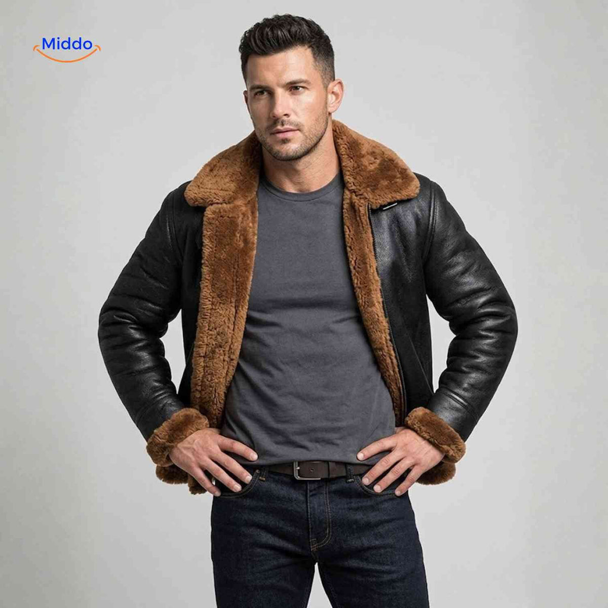 Gevoerde Winterjas Ritssluiting Heren Casual Jas Reverskraag Fleece Voering Losvallend Comfortabel Model | Sansoti