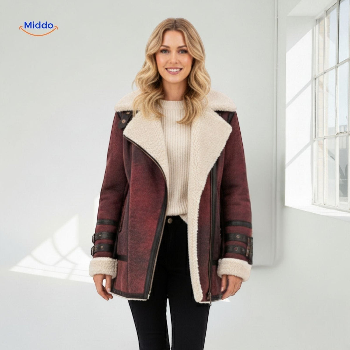Langer gefütterter Wintermantel für Damen | Wildlederoptik | Weicher Innenkragen | Vielseitig für Herbst & Winter | Sansoti