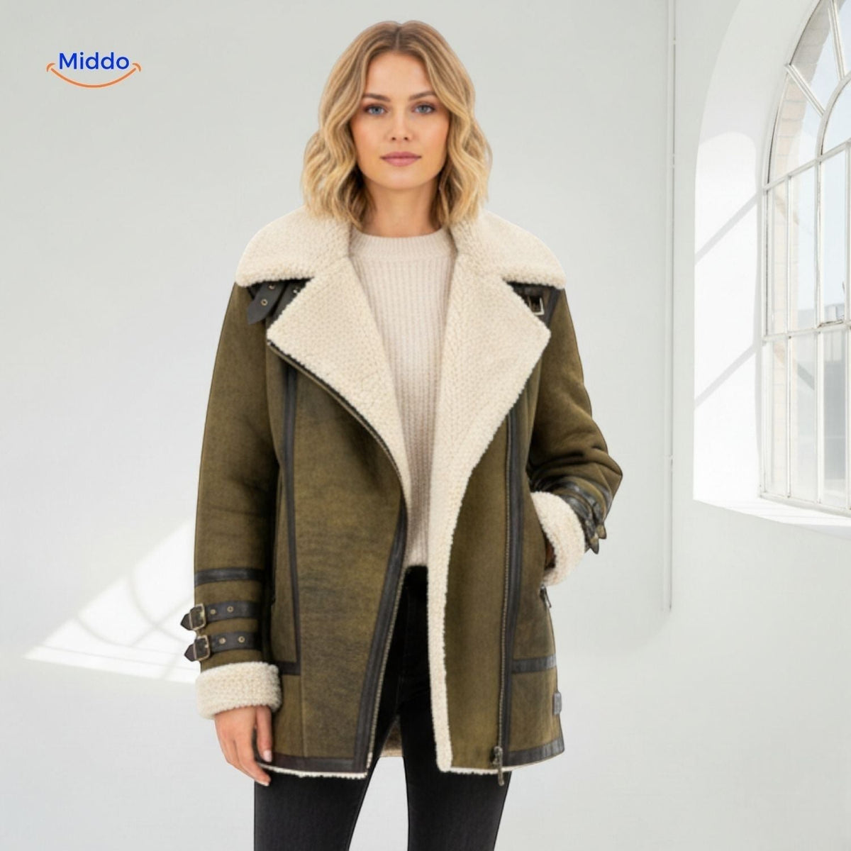 Langer gefütterter Wintermantel für Damen | Wildlederoptik | Weicher Innenkragen | Vielseitig für Herbst & Winter | Sansoti