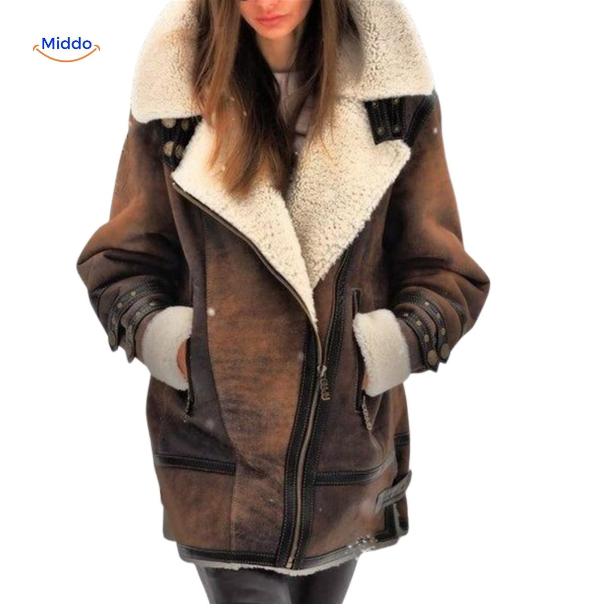 Langer gefütterter Wintermantel für Damen | Wildlederoptik | Weicher Innenkragen | Vielseitig für Herbst & Winter | Sansoti