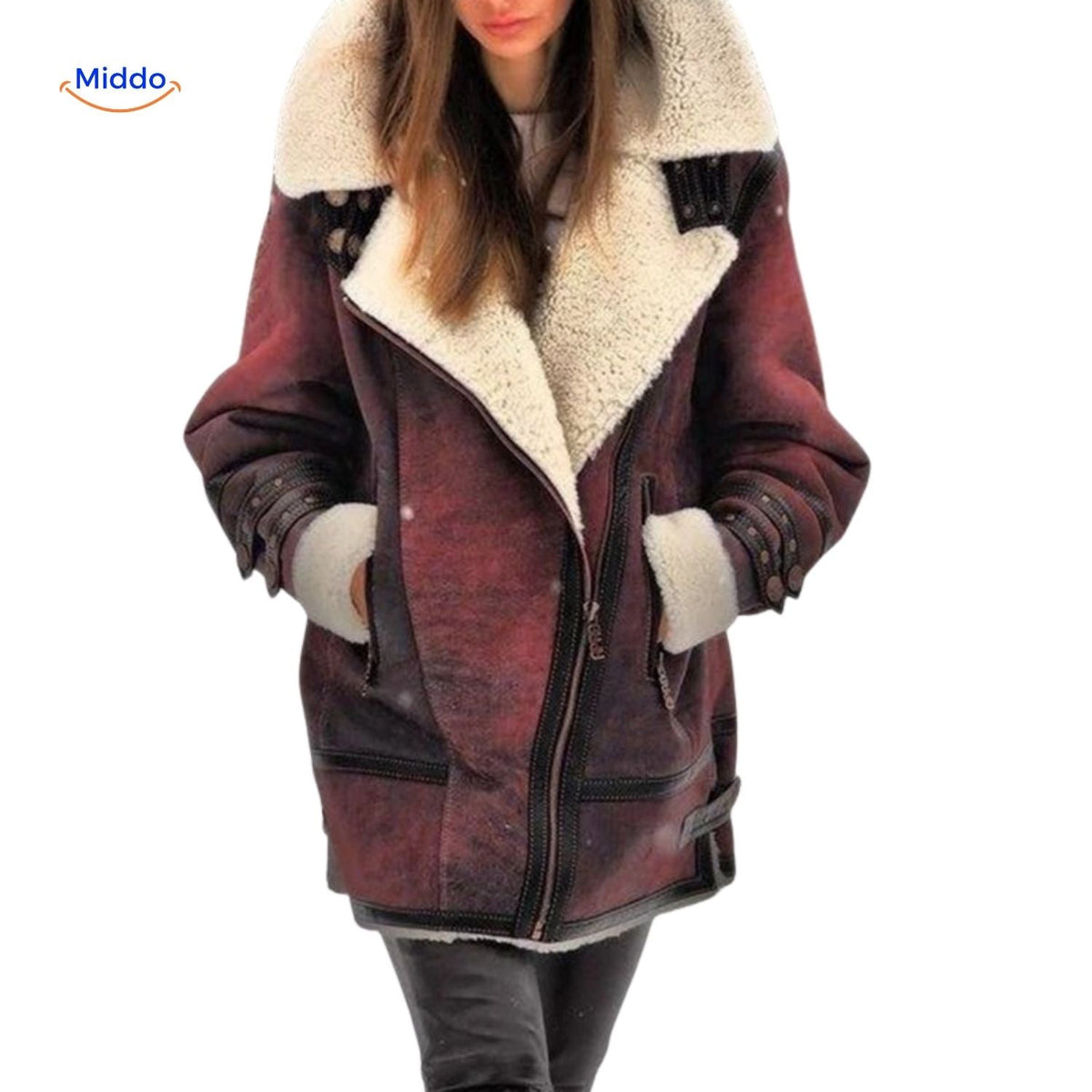 Langer gefütterter Wintermantel für Damen | Wildlederoptik | Weicher Innenkragen | Vielseitig für Herbst & Winter | Sansoti