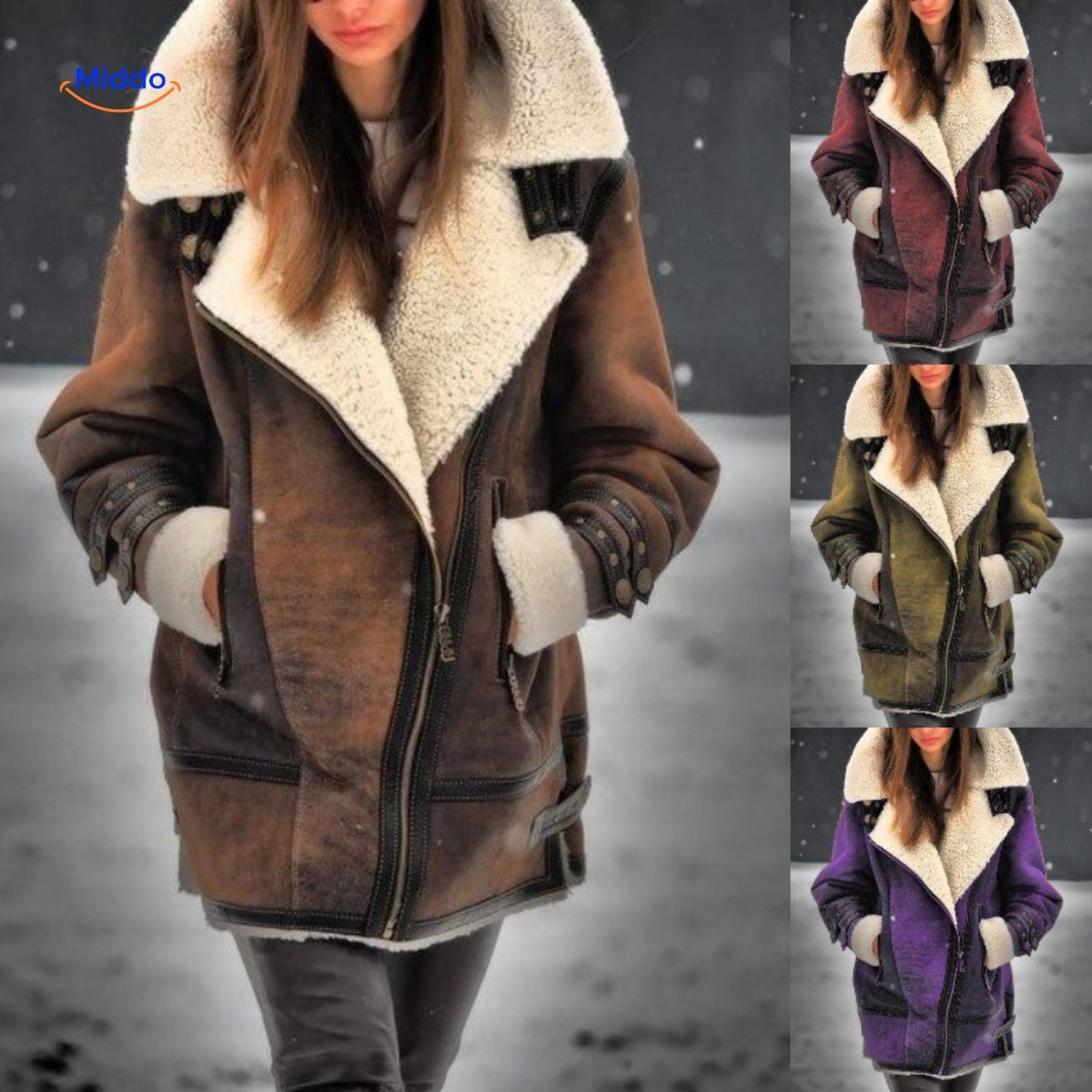 Langer gefütterter Wintermantel für Damen | Wildlederoptik | Weicher Innenkragen | Vielseitig für Herbst & Winter | Sansoti