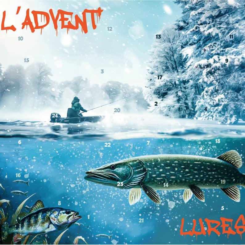 Adventskalender Sportvissen 24 Stuks Kunstaas Roofvis Accessoires Hengelset Compleet Visgerei Cadeauset | Sansoti