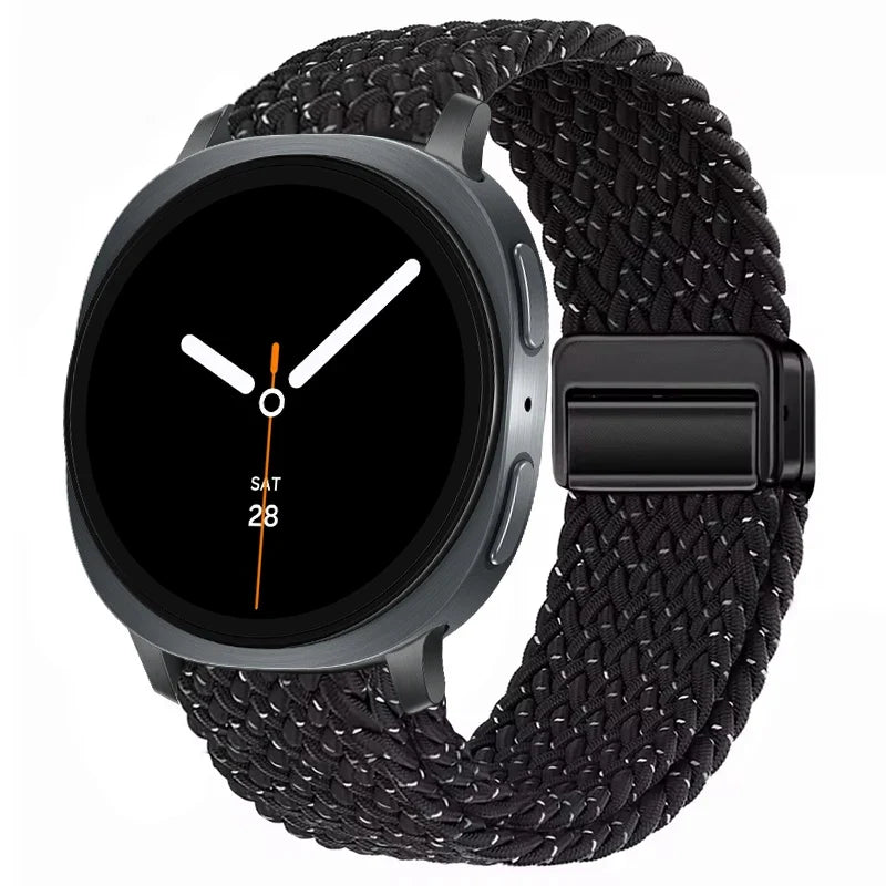 Geflochtenes Nylon-Smartwatch-Armband, atmungsaktiv, verstellbar, mit Metallschließe, für Galaxy-Uhr | Sansoti