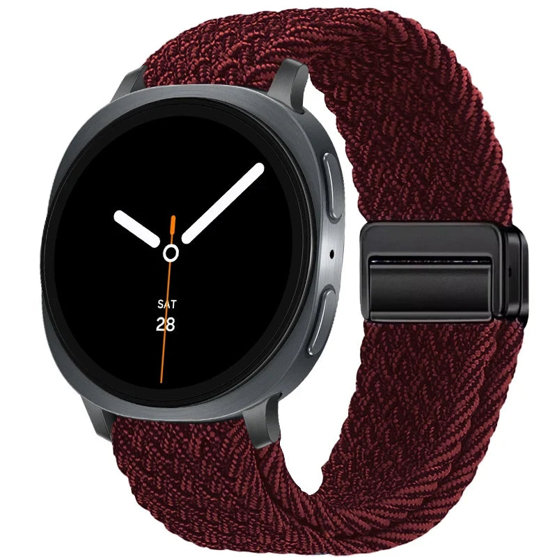 Geflochtenes Nylon-Smartwatch-Armband, atmungsaktiv, verstellbar, mit Metallschließe, für Galaxy-Uhr | Sansoti