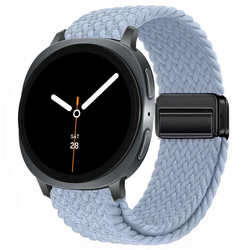 Geflochtenes Nylon-Smartwatch-Armband, atmungsaktiv, verstellbar, mit Metallschließe, für Galaxy-Uhr | Sansoti