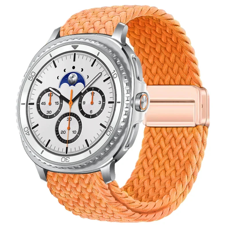 Geflochtenes Nylon-Smartwatch-Armband, atmungsaktiv, verstellbar, mit Metallschließe, für Galaxy-Uhr | Sansoti