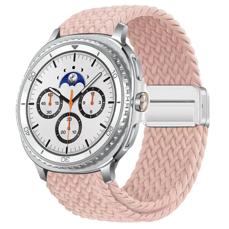 Geflochtenes Nylon-Smartwatch-Armband, atmungsaktiv, verstellbar, mit Metallschließe, für Galaxy-Uhr | Sansoti