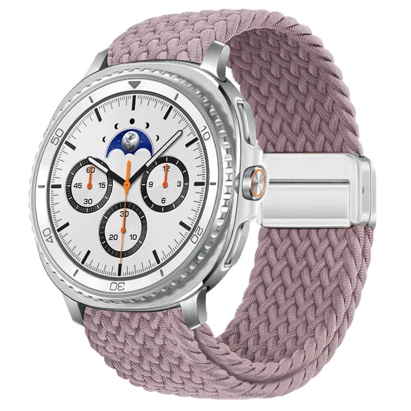 Geflochtenes Nylon-Smartwatch-Armband, atmungsaktiv, verstellbar, mit Metallschließe, für Galaxy-Uhr | Sansoti