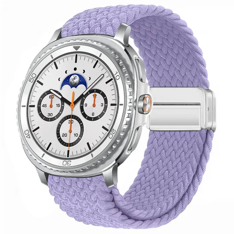 Geflochtenes Nylon-Smartwatch-Armband, atmungsaktiv, verstellbar, mit Metallschließe, für Galaxy-Uhr | Sansoti