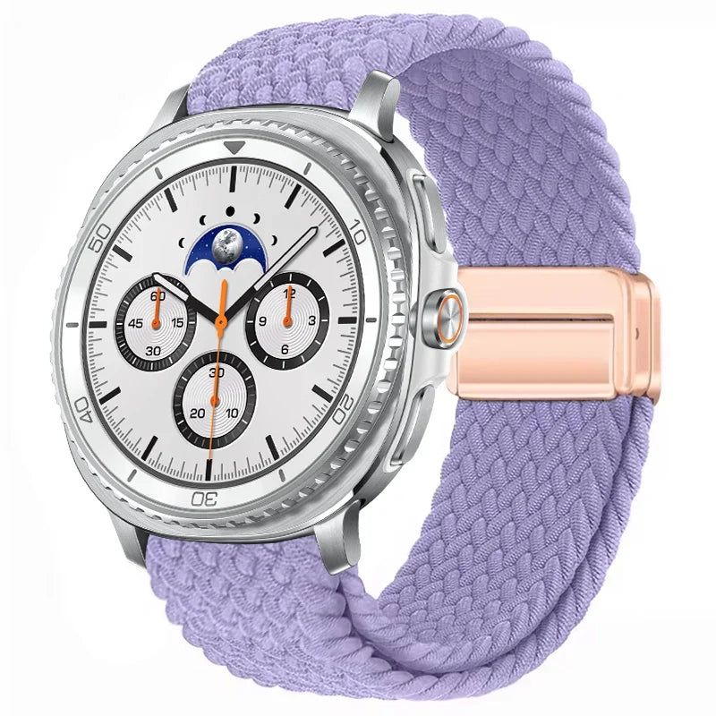 Geflochtenes Nylon-Smartwatch-Armband, atmungsaktiv, verstellbar, mit Metallschließe, für Galaxy-Uhr | Sansoti