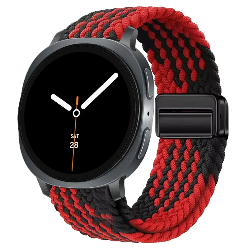 Geflochtenes Nylon-Smartwatch-Armband, atmungsaktiv, verstellbar, mit Metallschließe, für Galaxy-Uhr | Sansoti