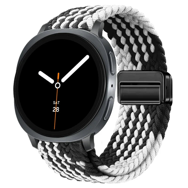 Geflochtenes Nylon-Smartwatch-Armband, atmungsaktiv, verstellbar, mit Metallschließe, für Galaxy-Uhr | Sansoti