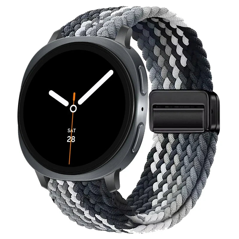 Geflochtenes Nylon-Smartwatch-Armband, atmungsaktiv, verstellbar, mit Metallschließe, für Galaxy-Uhr | Sansoti
