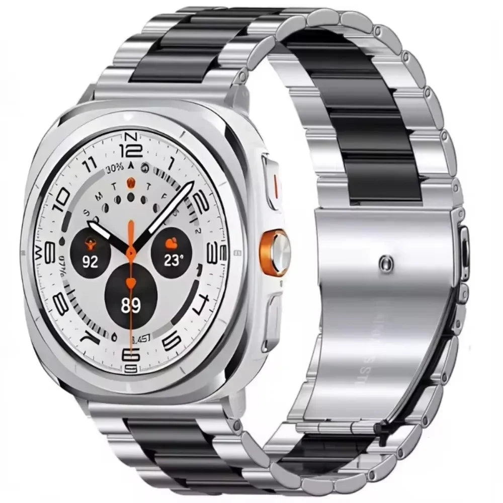 Verstellbares Edelstahl-Uhrenarmband 22 cm, Gliederarmband aus Metall, Smartwatch-Armband, universell kompatibel | Sansoti