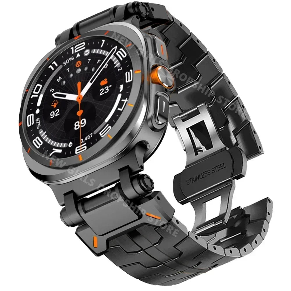 RVS Smartwatch Schakelband Gepolijst 40mm 44mm 46mm Verstelbaar Metalen Horlogebandje Premium Kwaliteit | Sansoti