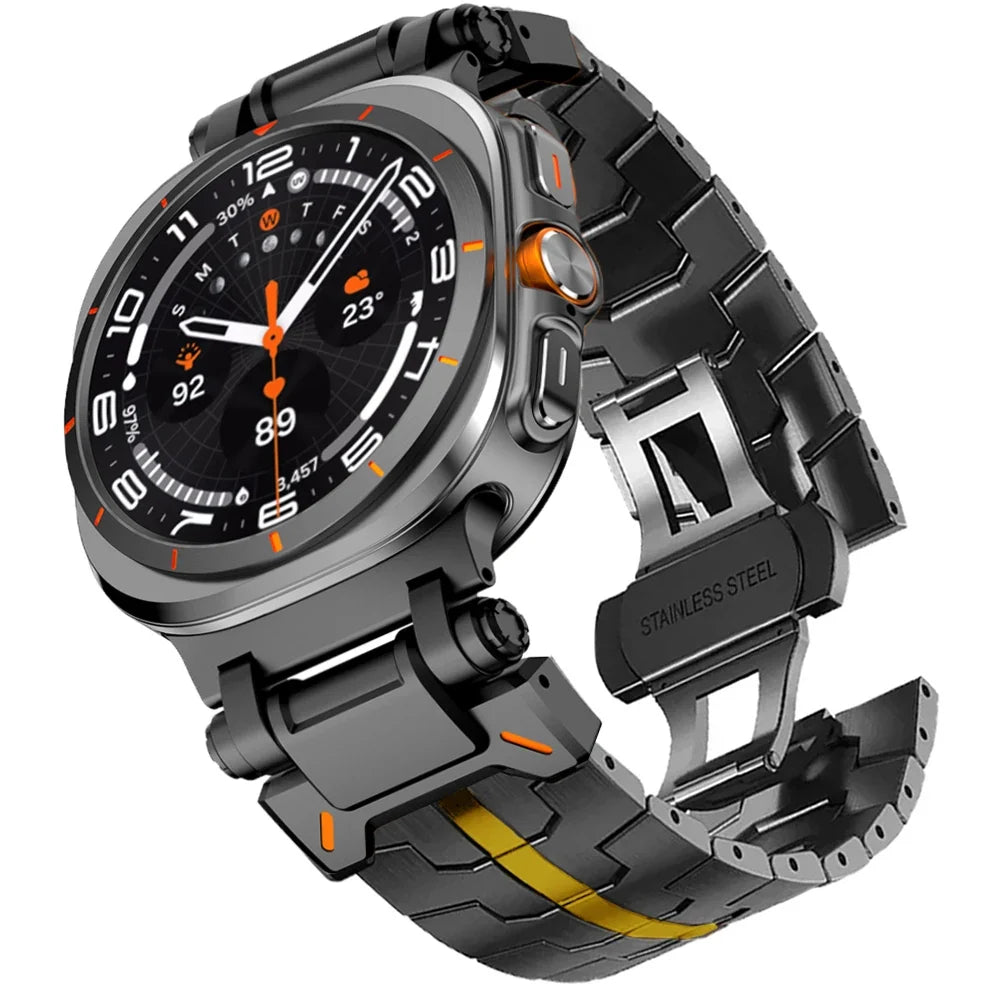 RVS Smartwatch Schakelband Gepolijst 40mm 44mm 46mm Verstelbaar Metalen Horlogebandje Premium Kwaliteit | Sansoti