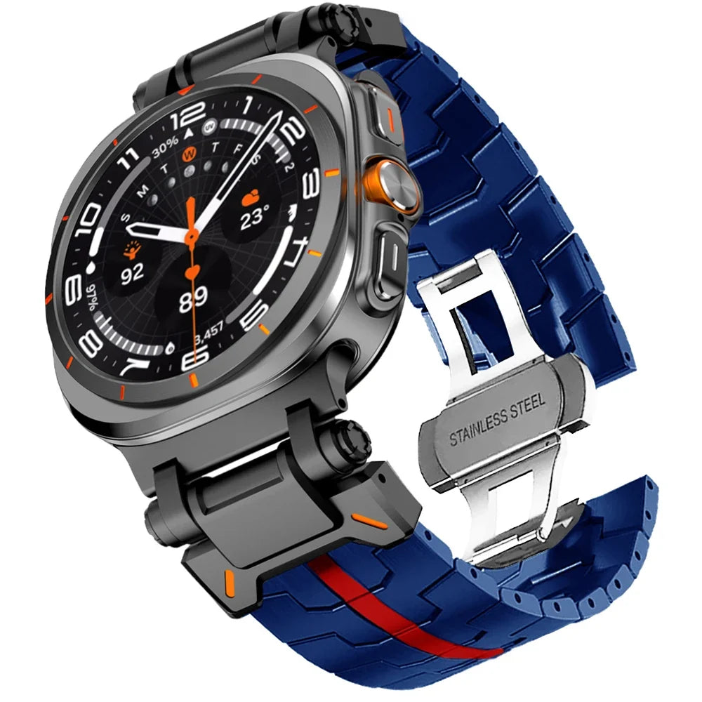 RVS Smartwatch Schakelband Gepolijst 40mm 44mm 46mm Verstelbaar Metalen Horlogebandje Premium Kwaliteit | Sansoti