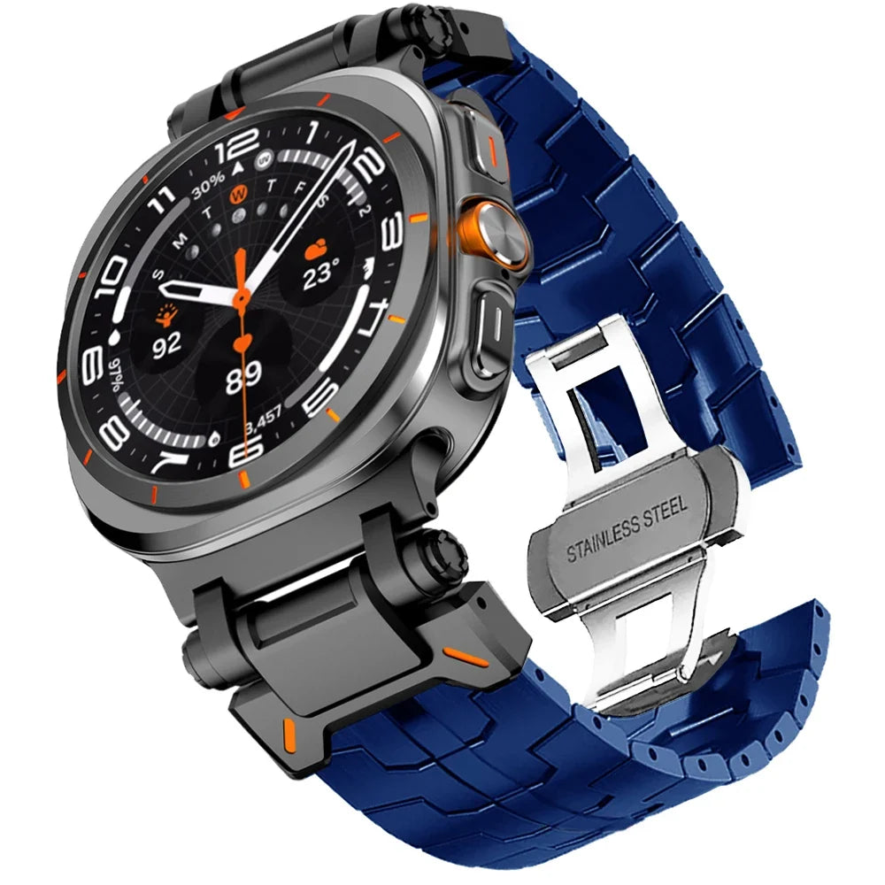 RVS Smartwatch Schakelband Gepolijst 40mm 44mm 46mm Verstelbaar Metalen Horlogebandje Premium Kwaliteit | Sansoti