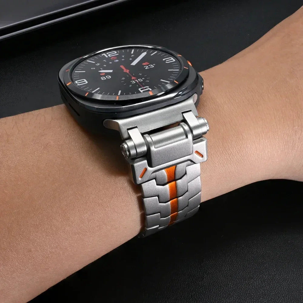 RVS Smartwatch Schakelband Gepolijst 40mm 44mm 46mm Verstelbaar Metalen Horlogebandje Premium Kwaliteit | Sansoti