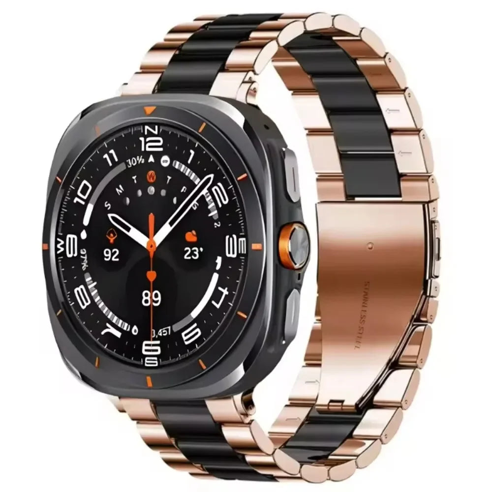 Verstellbares Edelstahl-Uhrenarmband 22 cm, Gliederarmband aus Metall, Smartwatch-Armband, universell kompatibel | Sansoti