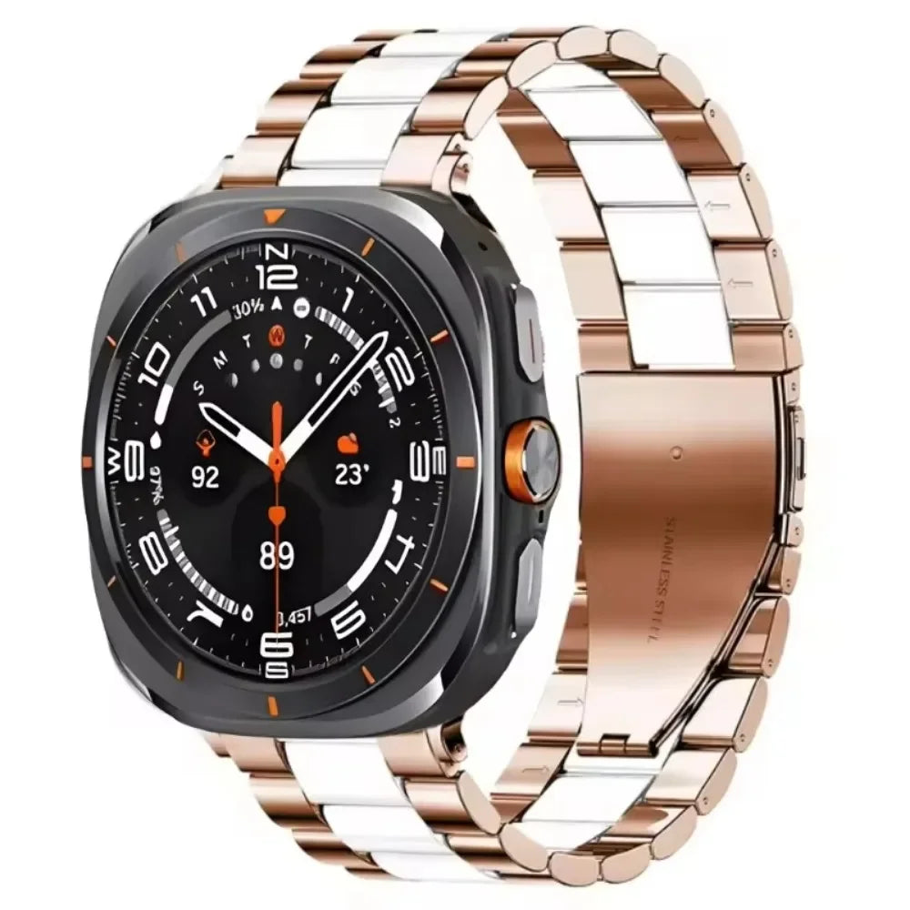 Verstellbares Edelstahl-Uhrenarmband 22 cm, Gliederarmband aus Metall, Smartwatch-Armband, universell kompatibel | Sansoti