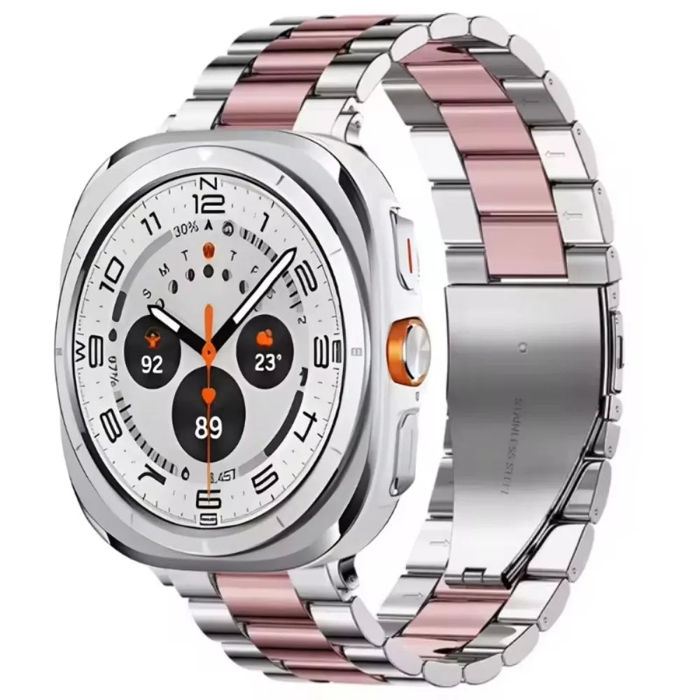 Verstellbares Edelstahl-Uhrenarmband 22 cm, Gliederarmband aus Metall, Smartwatch-Armband, universell kompatibel | Sansoti