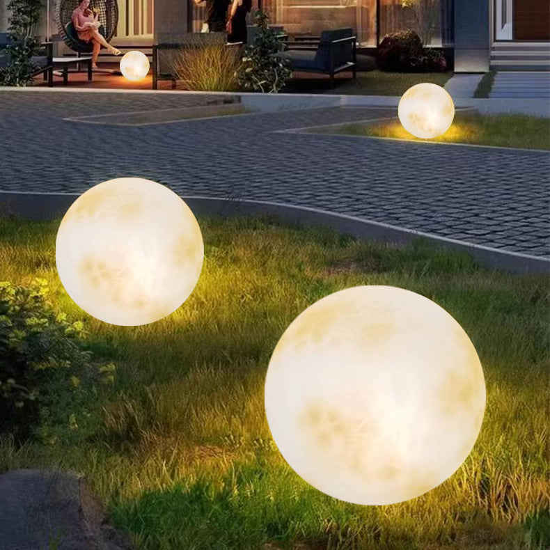 Lanterne de jardin en forme de lune à énergie solaire, LED, éclairage extérieur en résine et fibre de verre, décoration pour jardin, terrasse et balcon | Sansoti