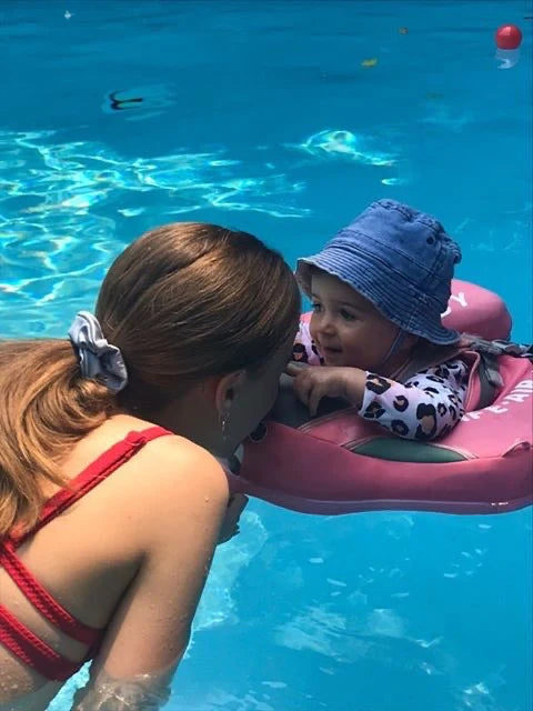 Opblaasbare Zwemhulp Baby met Zonnescherm UPF 50+ en Zacht Drijfcomfort | Veilige Zwemring voor Kinderen Pool en Strand | Visvormige Babyzwemband met Bescherming | Sansoti