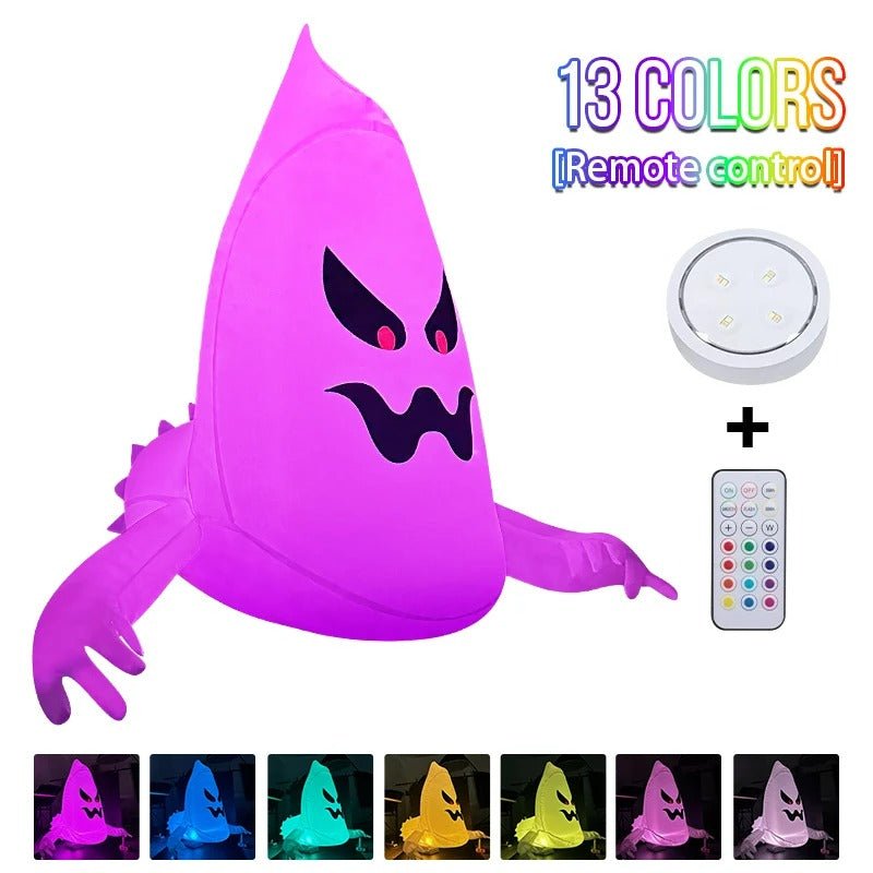 Décoration de fenêtre fantôme gonflable d’Halloween avec éclairage LED, décoration de jardin, figurine fantôme pour fête et soirée | Sansoti
