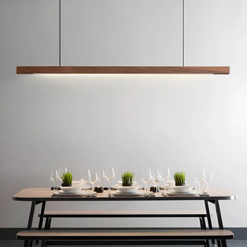 Hanglamp Hout LED Keukeneiland Verstelbaar Eethoek Bar Sfeervol Scandinavisch Design Warm Licht Dimbaar | Sansoti