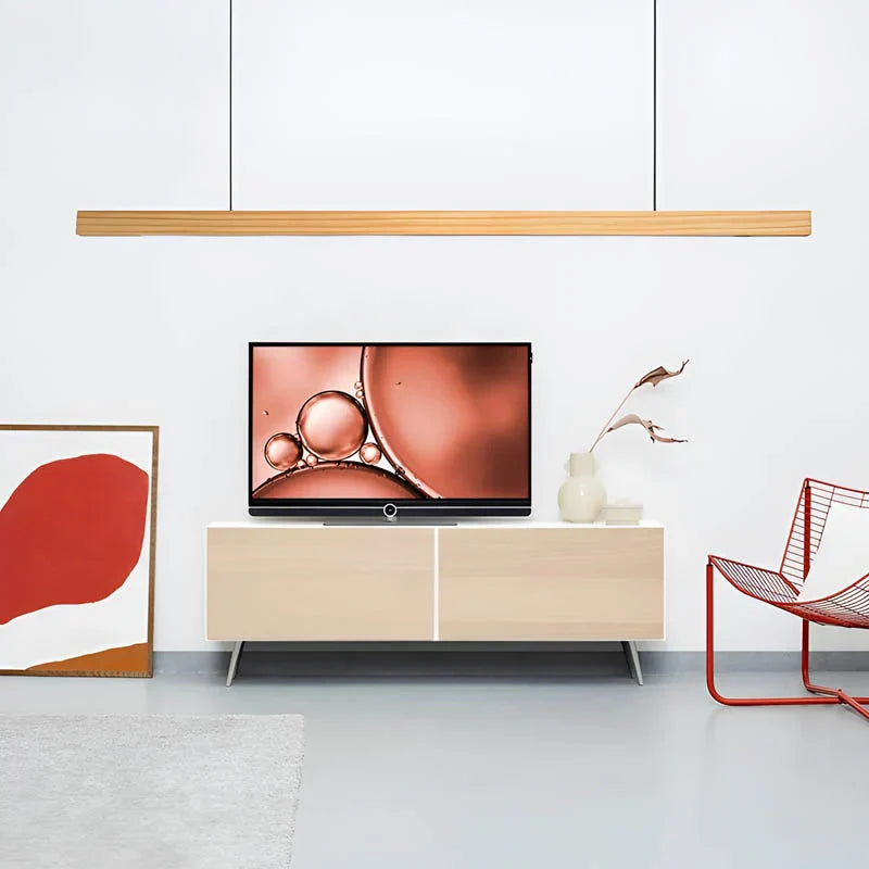 Hanglamp Hout LED Keukeneiland Verstelbaar Eethoek Bar Sfeervol Scandinavisch Design Warm Licht Dimbaar | Sansoti