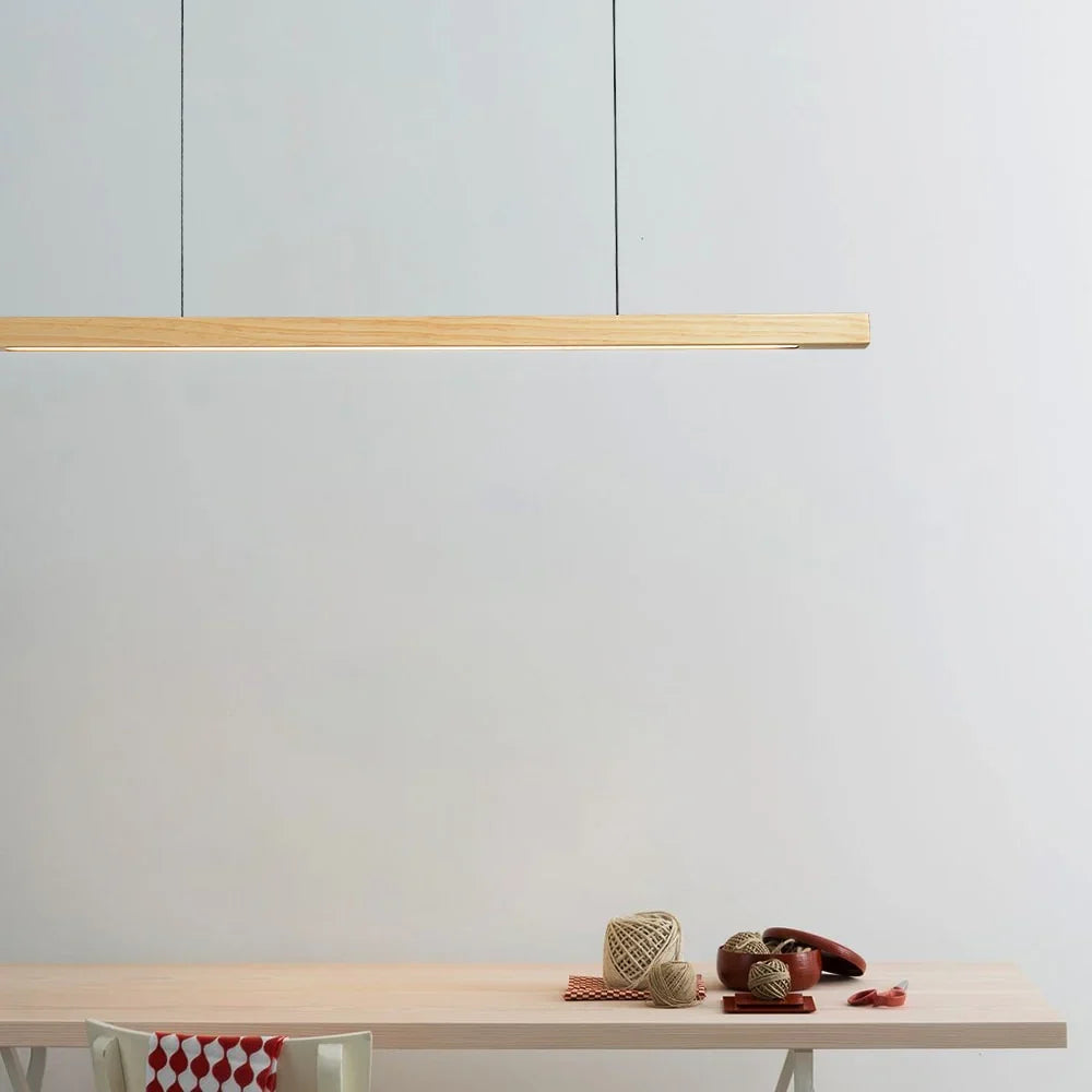 Hanglamp Hout LED Keukeneiland Verstelbaar Eethoek Bar Sfeervol Scandinavisch Design Warm Licht Dimbaar | Sansoti