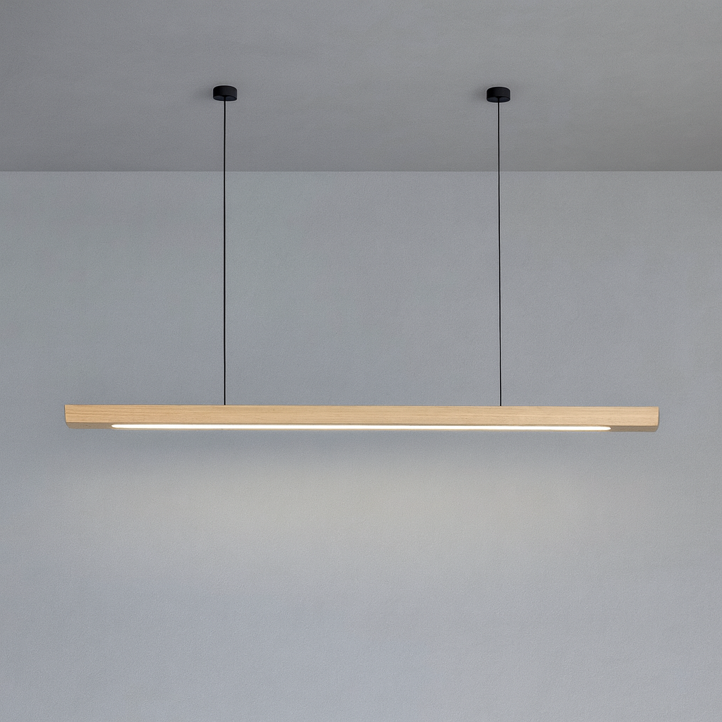 Hanglamp Hout LED Keukeneiland Verstelbaar Eethoek Bar Sfeervol Scandinavisch Design Warm Licht Dimbaar | Sansoti