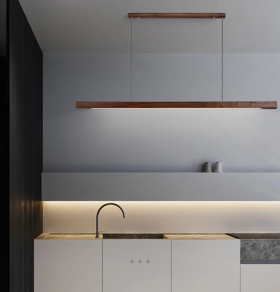 Hanglamp Hout LED Keukeneiland Verstelbaar Eethoek Bar Sfeervol Scandinavisch Design Warm Licht Dimbaar | Sansoti