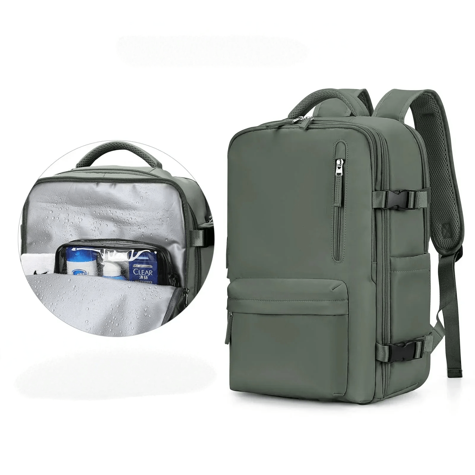Waterbestendige Reistas met USB-Oplaadpoort — Laptop Rugzak 35L Nylon met Gescheiden Vakken Nat & Droog | Sansoti