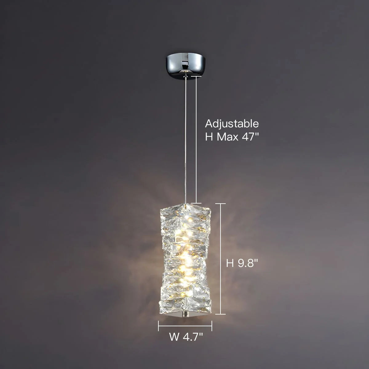 Suspension Cristal Empilé Bloc de glace LED Or Chrome Lampe d'ambiance Bar Salle à manger Moderne | Restfield